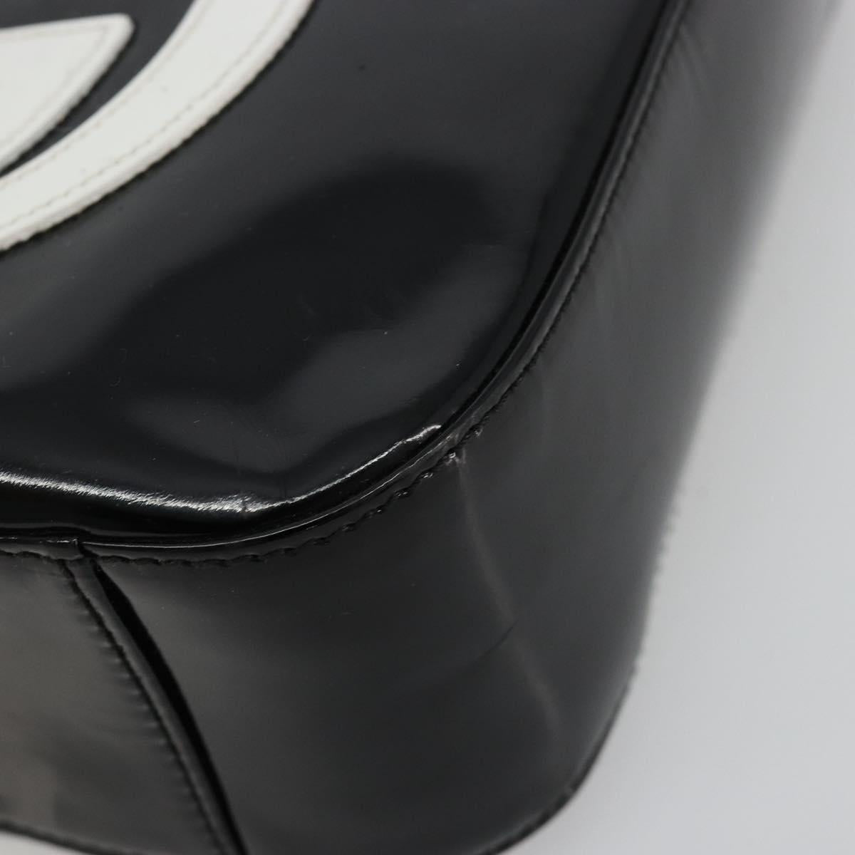 GUCCI Hand Bag Patent leather Black Silver Auth BA13449