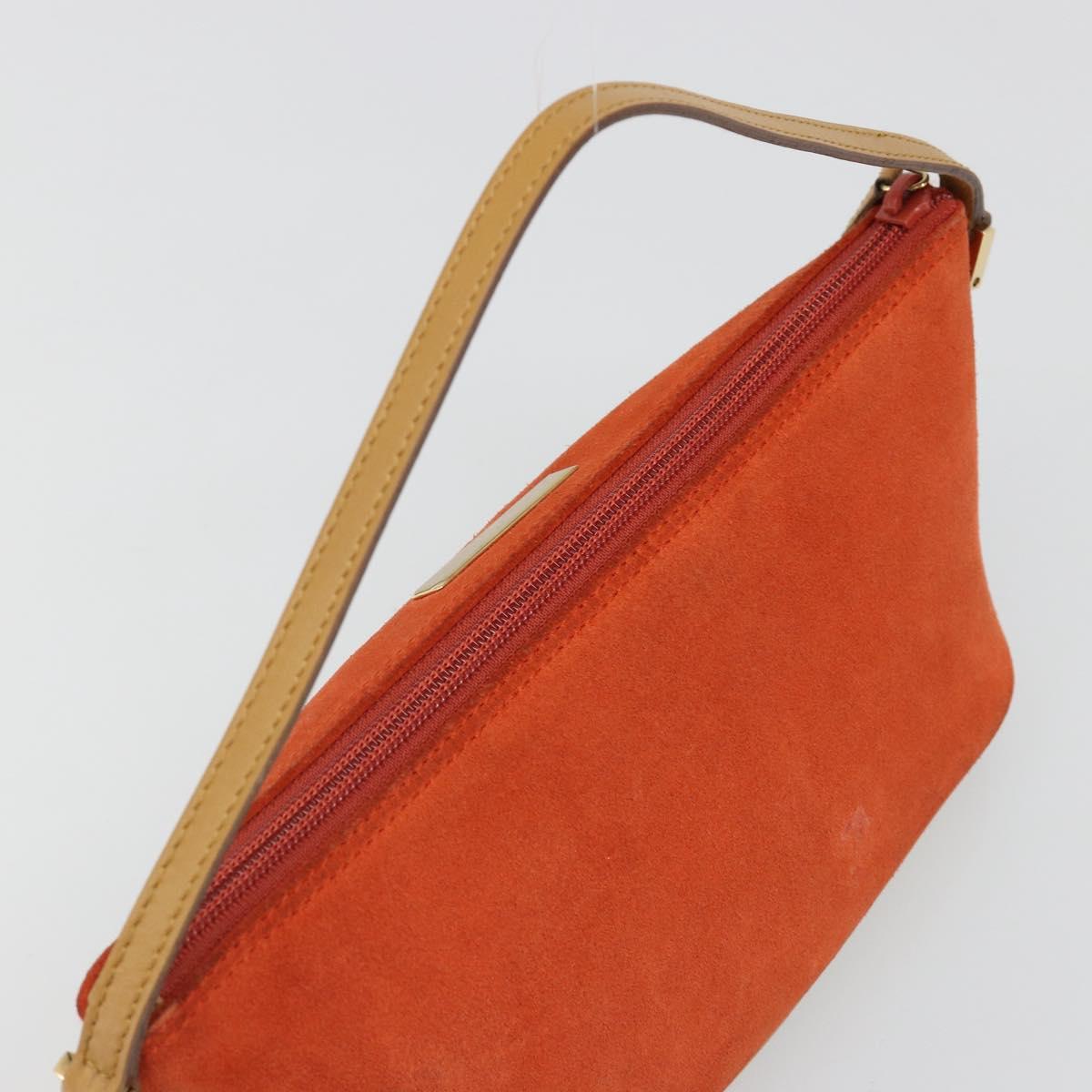 GUCCI Hand Bag Suede Orange Gold 039 1103 Auth BA13451
