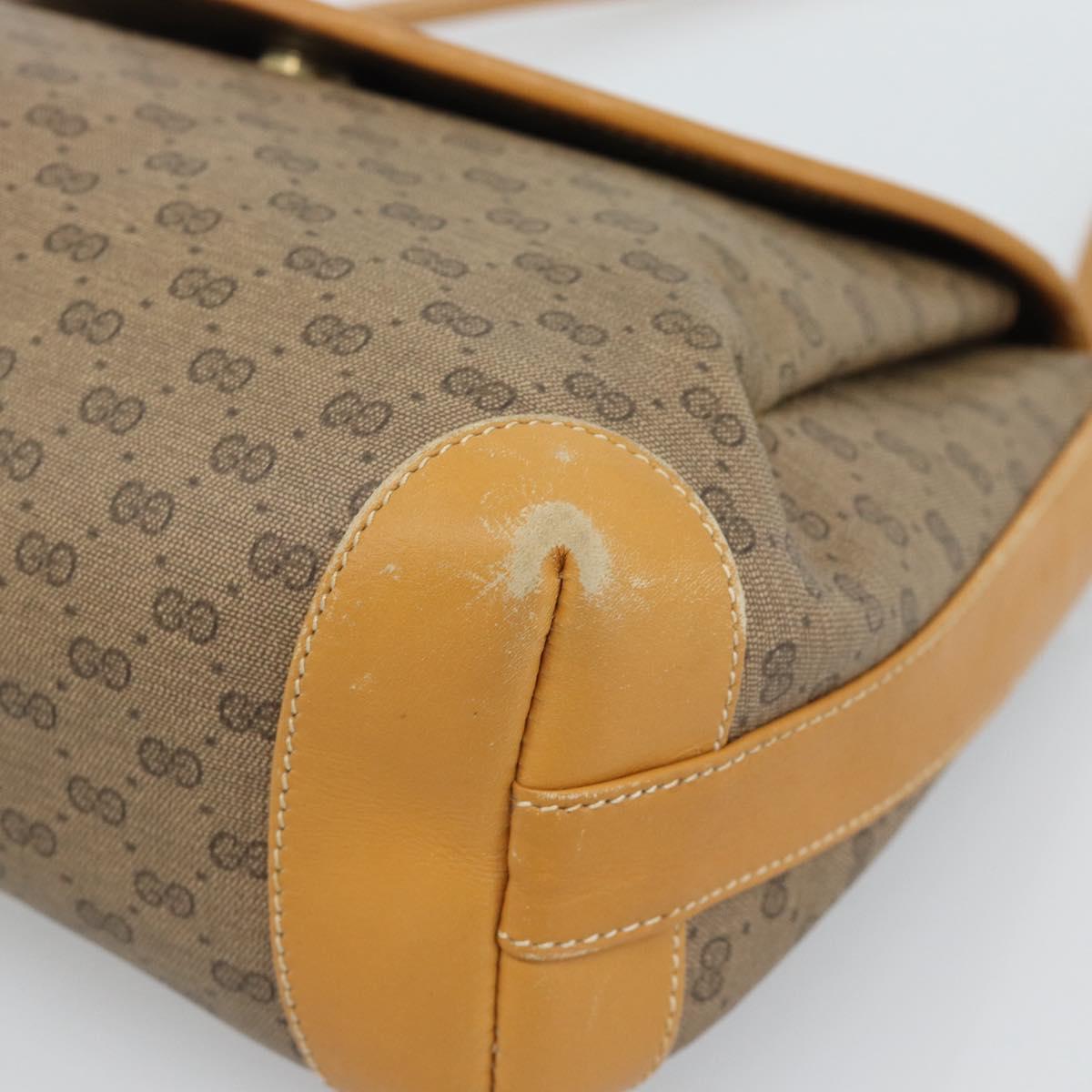 GUCCI Micro GG Supreme Shoulder Bag PVC Beige Gold 001 099 4084 Auth BA13452