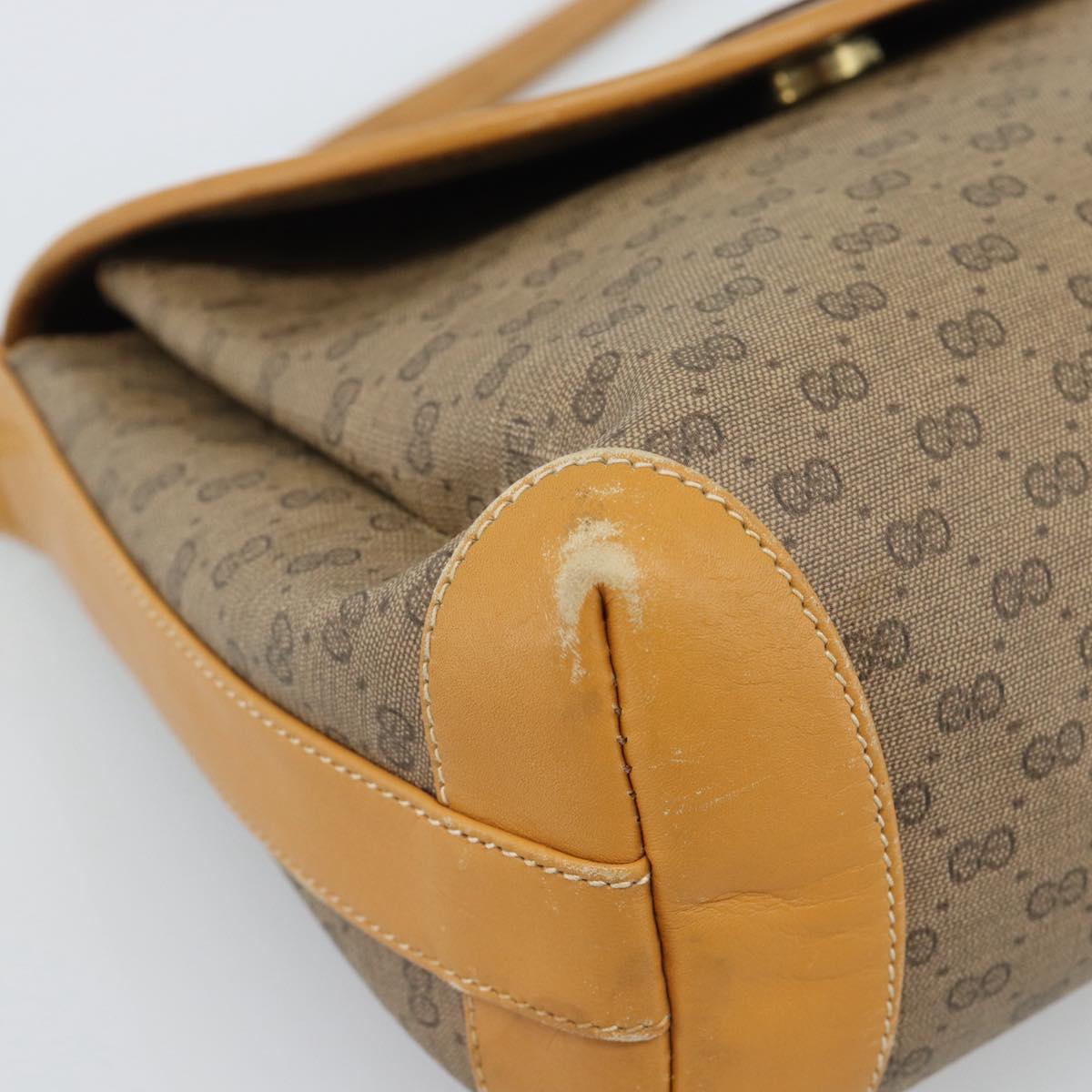 GUCCI Micro GG Supreme Shoulder Bag PVC Beige Gold 001 099 4084 Auth BA13452