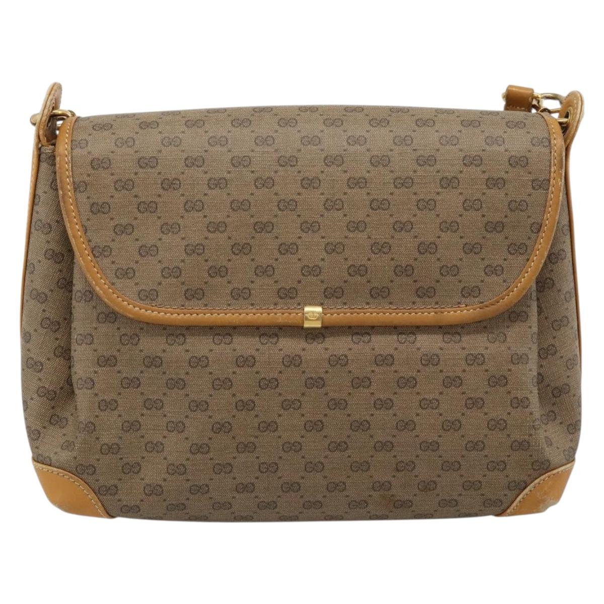 GUCCI Micro GG Supreme Shoulder Bag PVC Beige Gold 001 099 4084 Auth BA13452