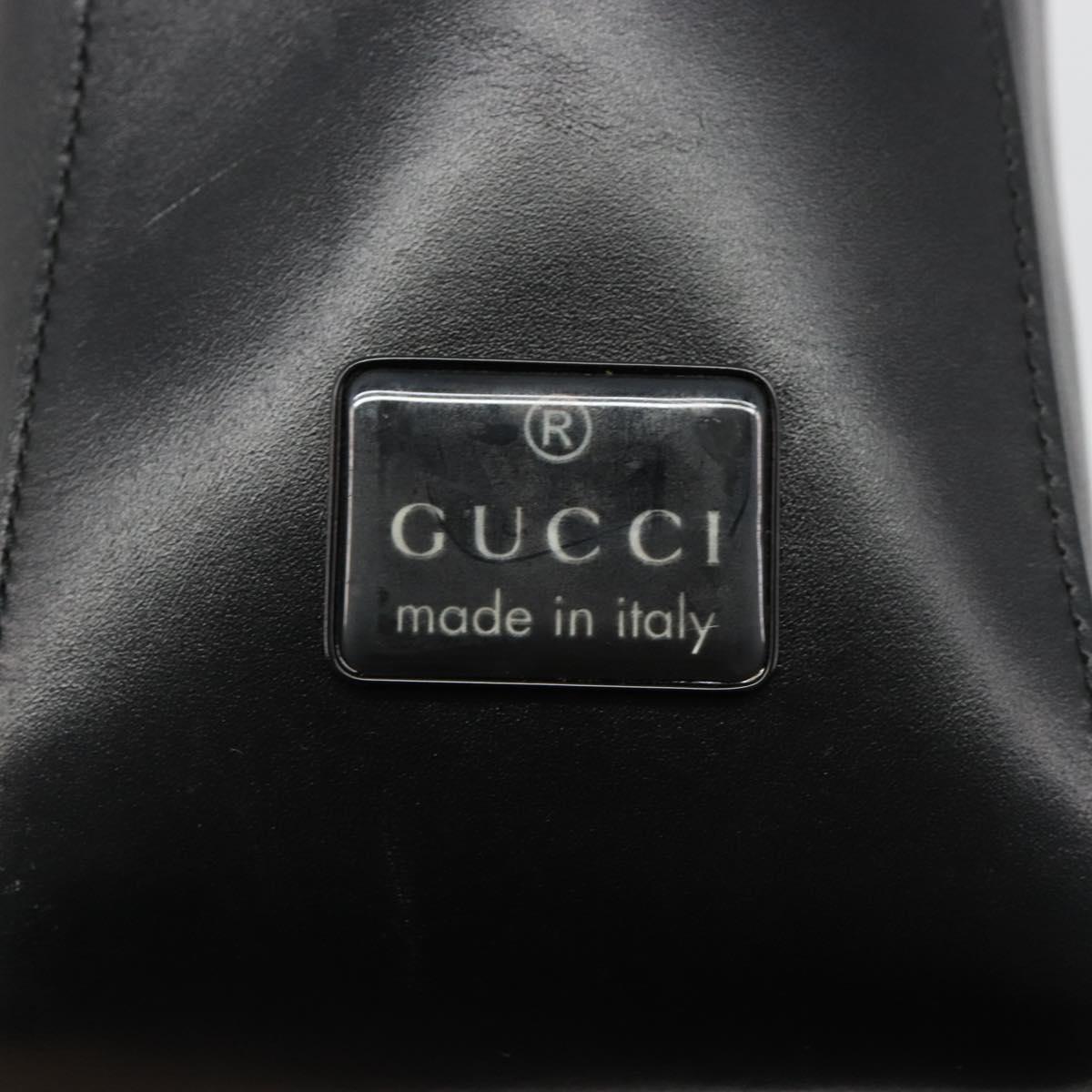 GUCCI Shoulder Bag Leather Black Silver 001 3770 Auth BA13453