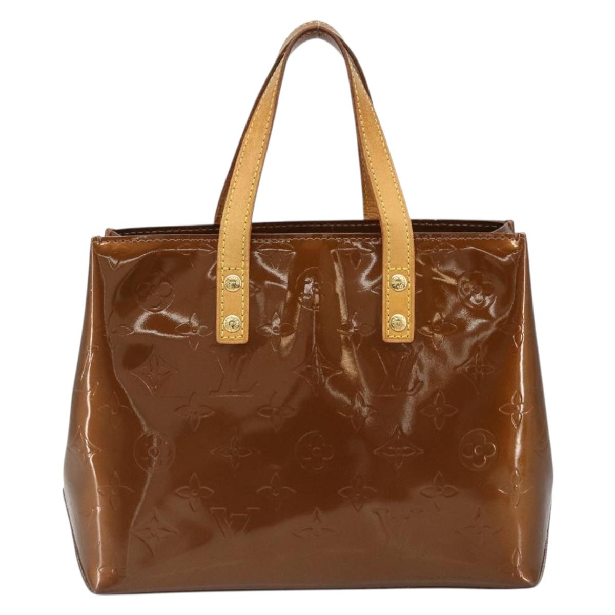 LOUIS VUITTON Monogram Vernis Reade PM Hand Bag Bronze M91146 LV Auth BA13463