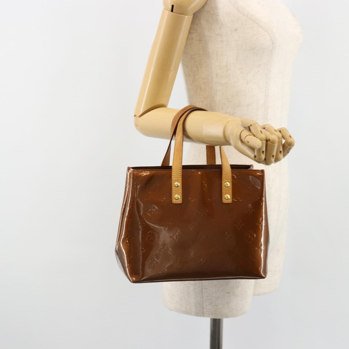 LOUIS VUITTON Monogram Vernis Reade PM Hand Bag Bronze M91146 LV Auth BA13463