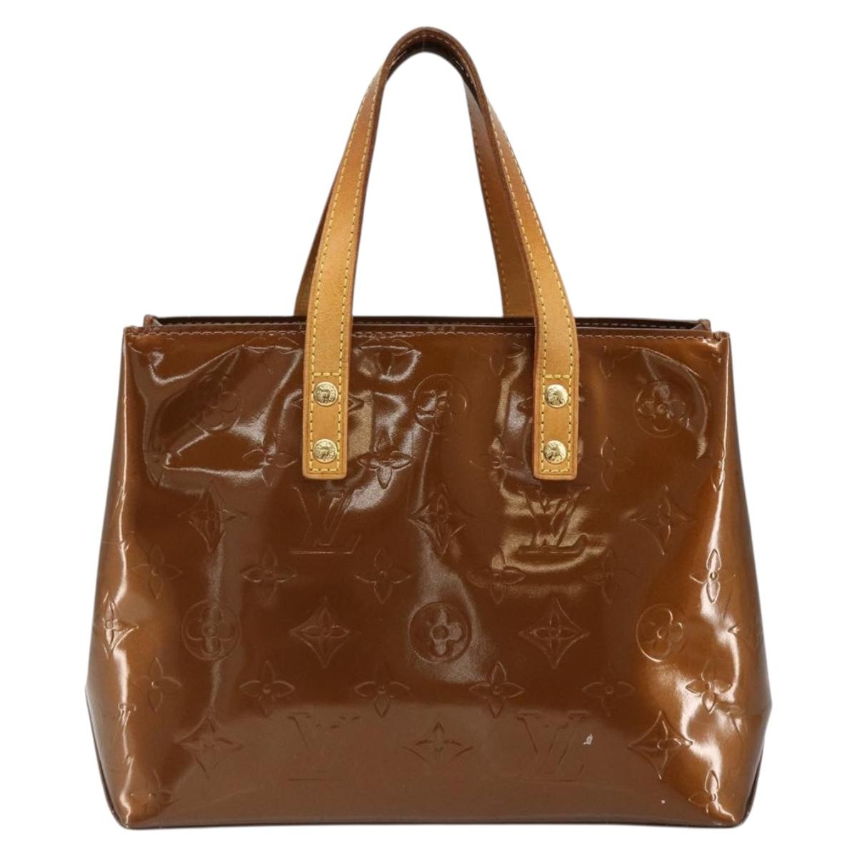 LOUIS VUITTON Monogram Vernis Reade PM Hand Bag Bronze M91146 LV Auth BA13463
