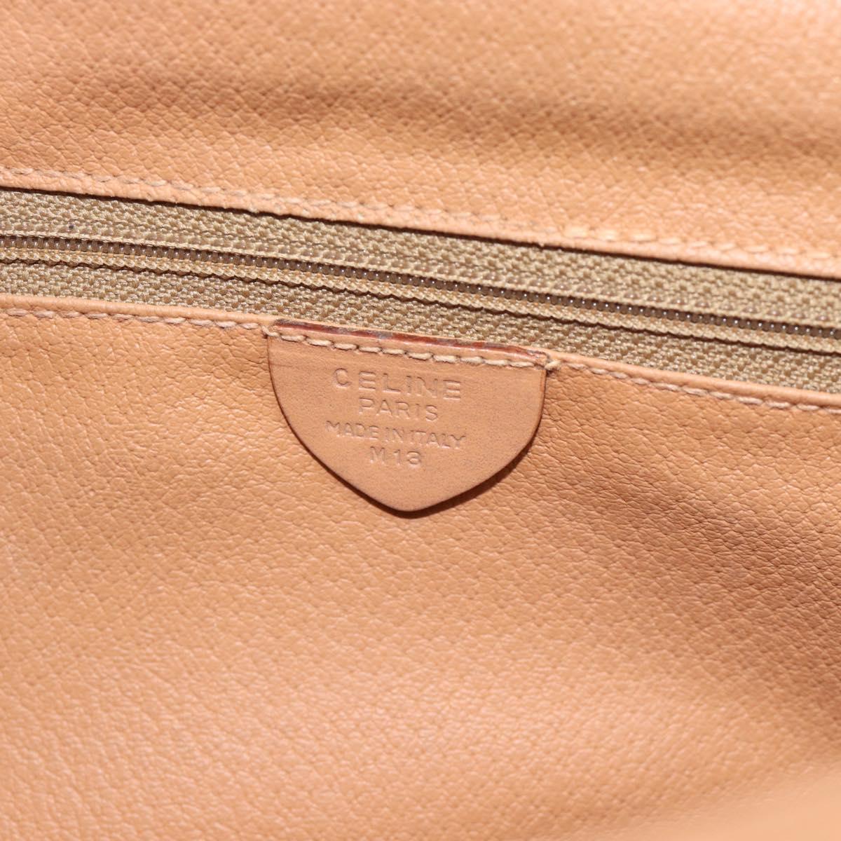 CELINE Macadam Canvas Shoulder Bag PVC Leather Brown Gold Auth BA13476