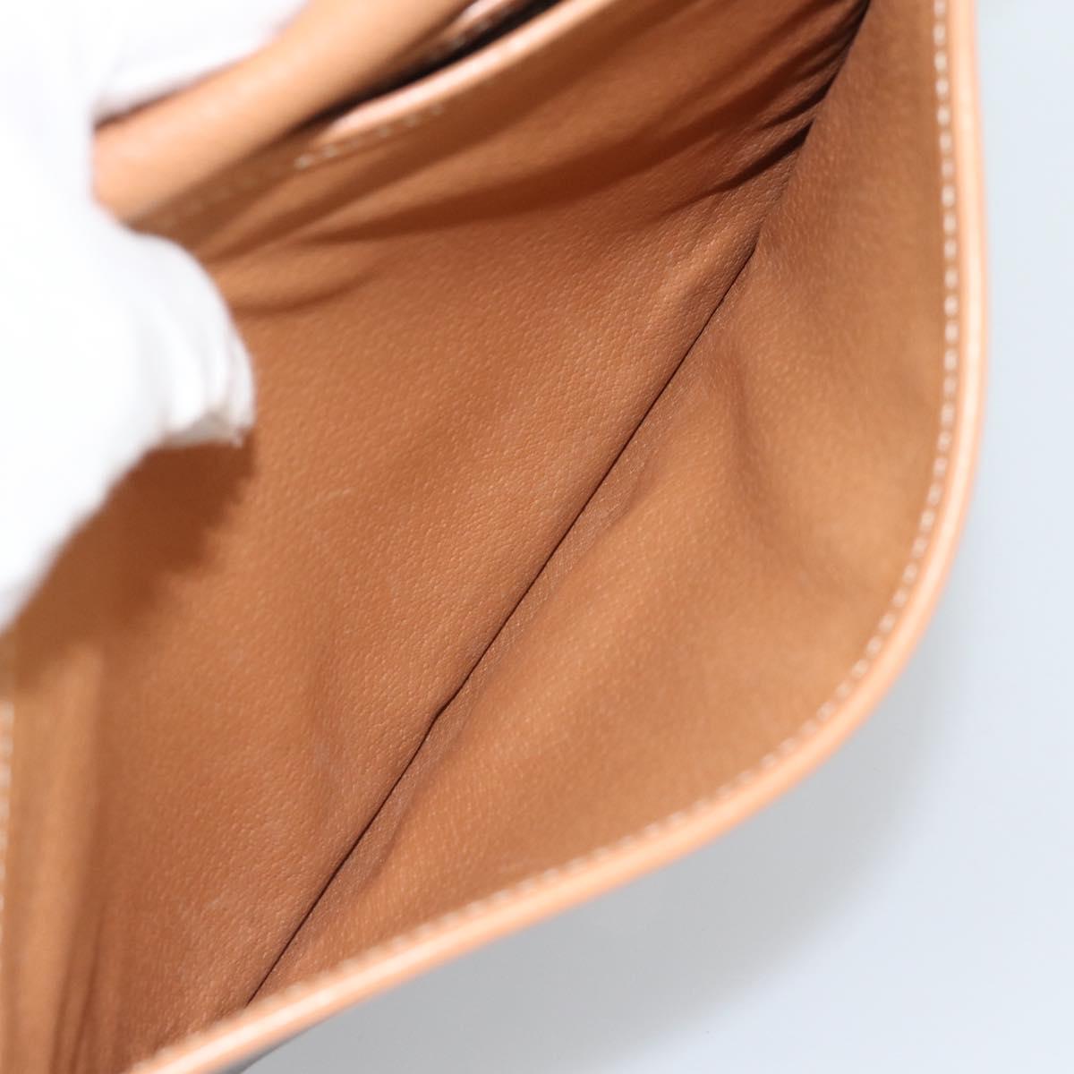 CELINE Macadam Canvas Shoulder Bag PVC Leather Brown Gold Auth BA13476