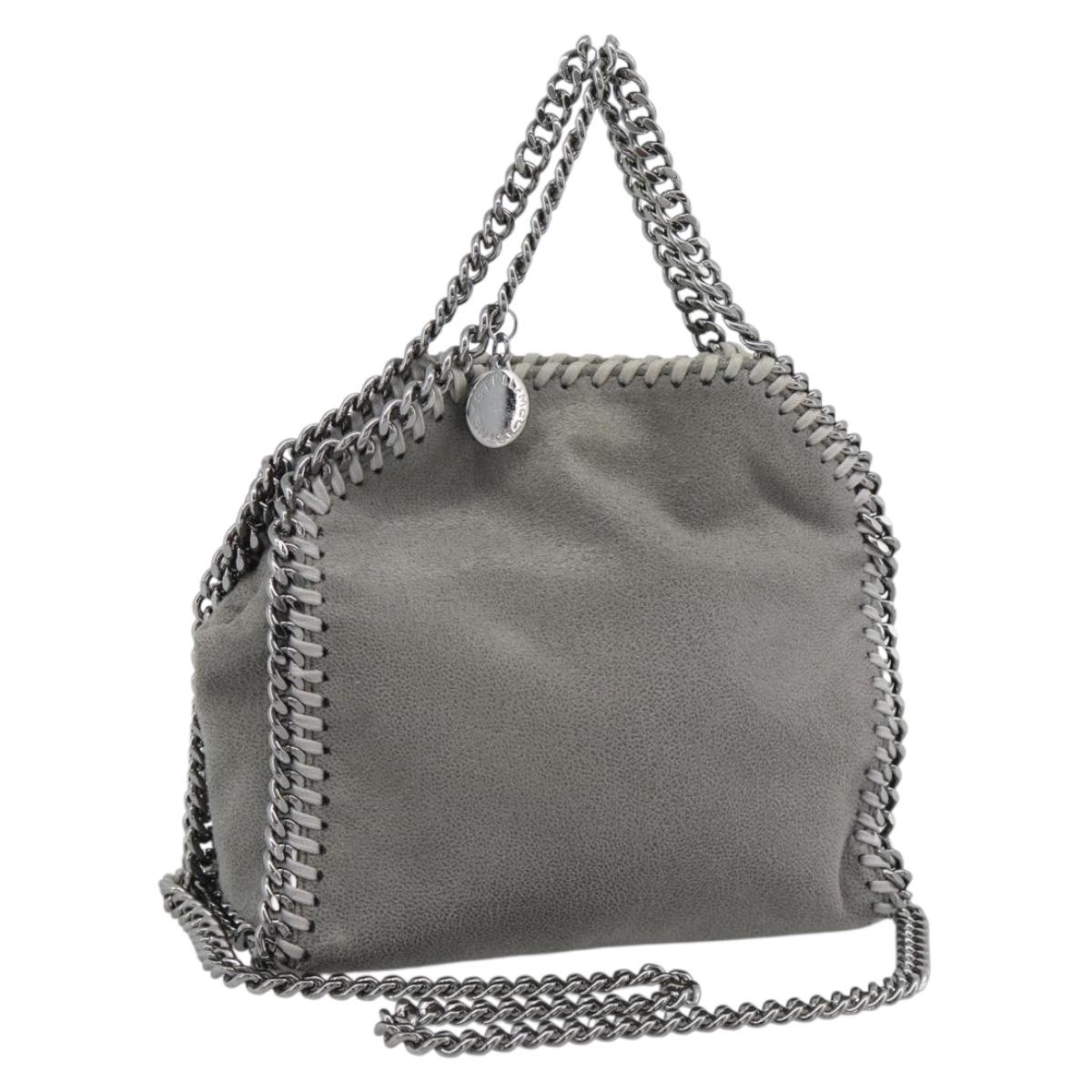Stella MacCartney Falabella Bag Suede 2way Gray Silver 495150 Auth BA13479A