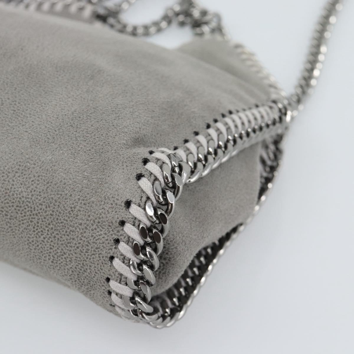 Stella MacCartney Falabella Bag Suede 2way Gray Silver 495150 Auth BA13479A