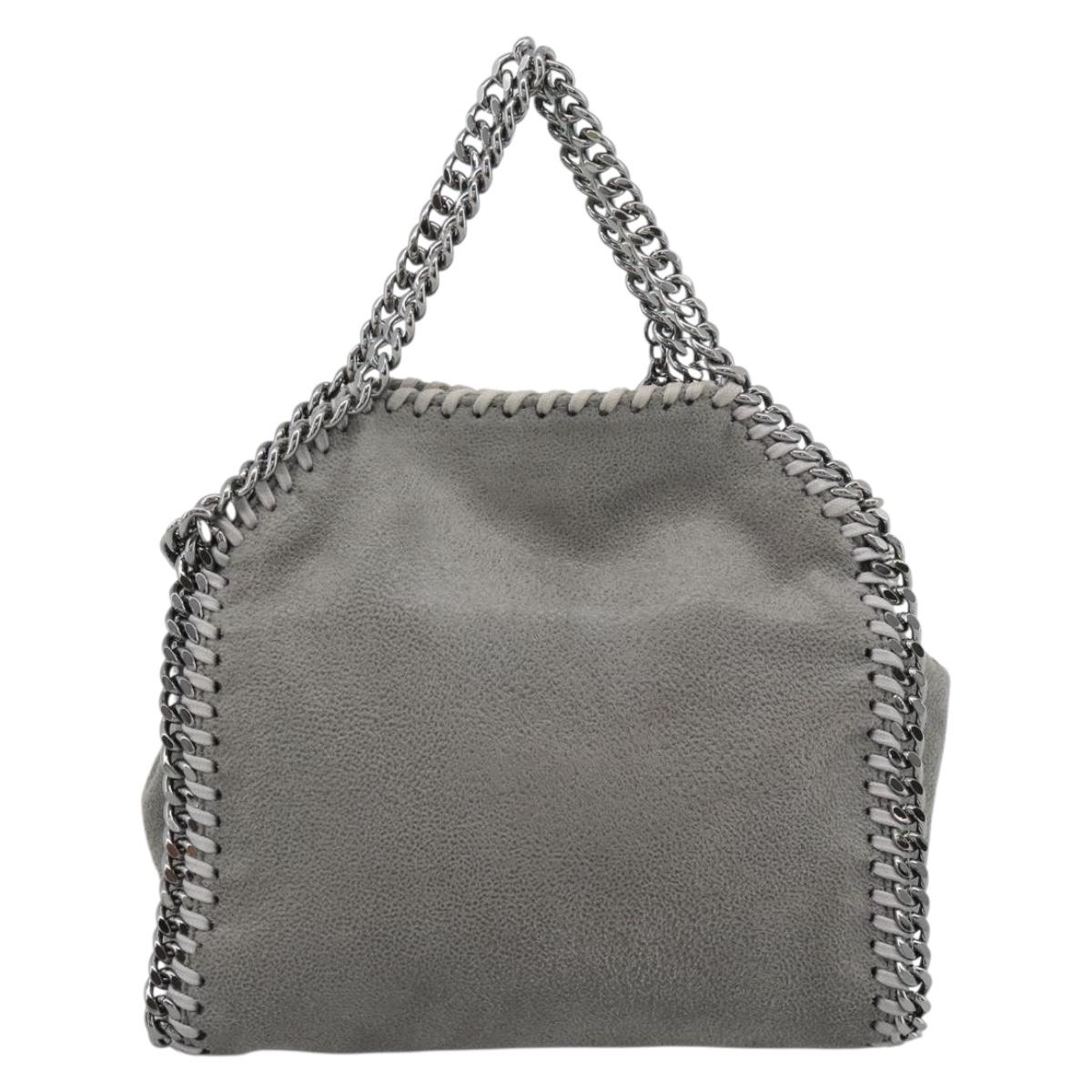 Stella MacCartney Falabella Bag Suede 2way Gray Silver 495150 Auth BA13479A