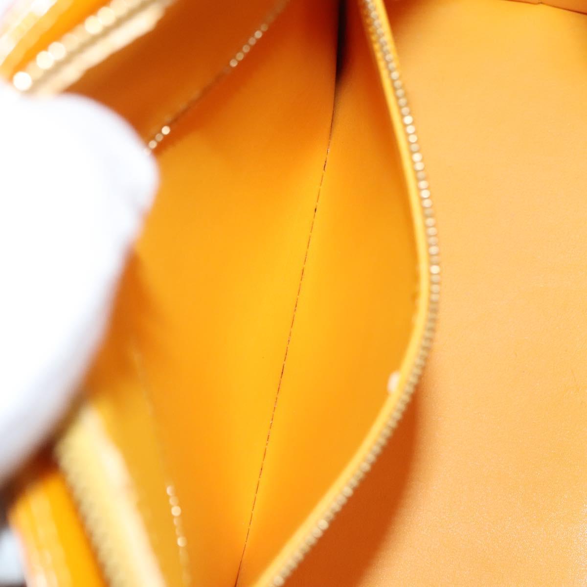 LOUIS VUITTON Monogram Vernis Houston Hand Bag Jaune M91121 LV Auth BA1348