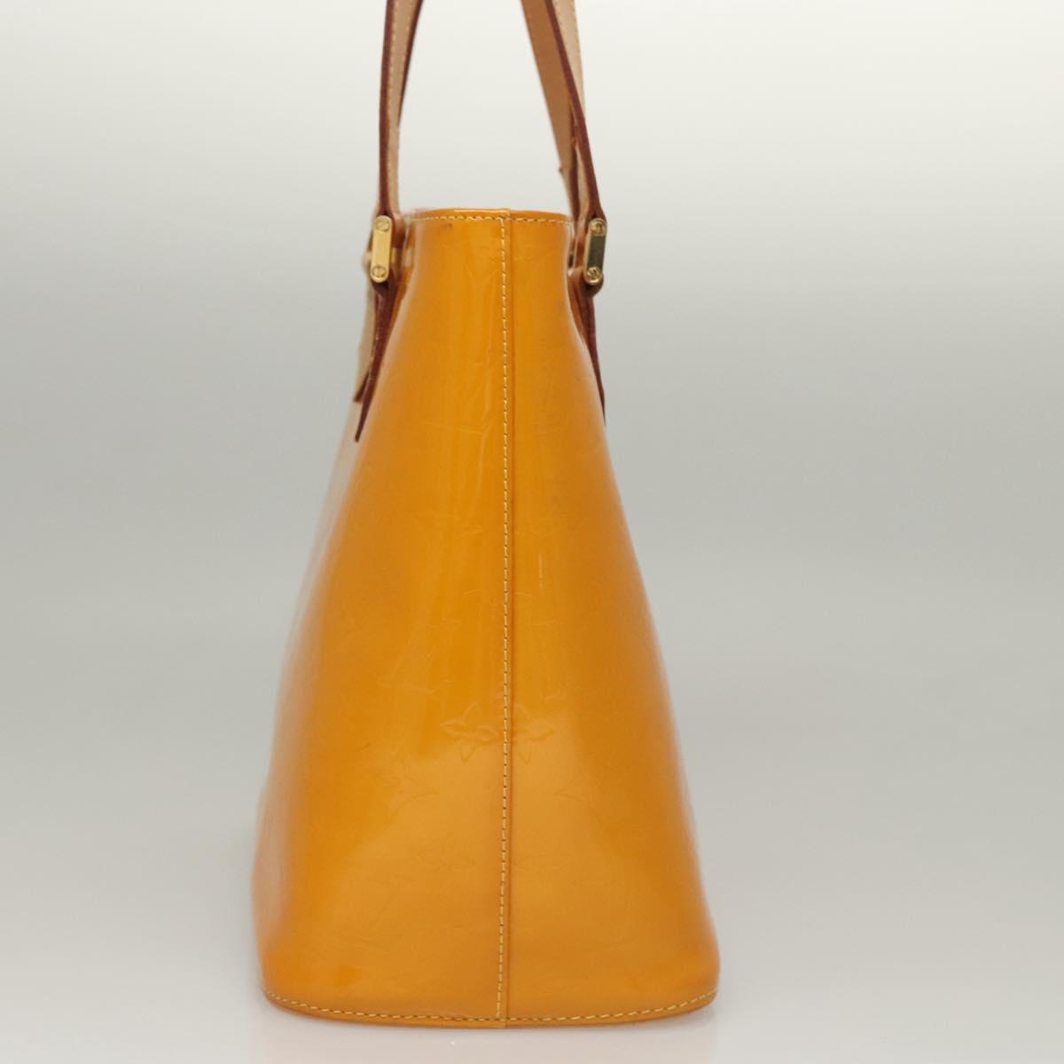 LOUIS VUITTON Monogram Vernis Houston Hand Bag Jaune M91121 LV Auth BA1348