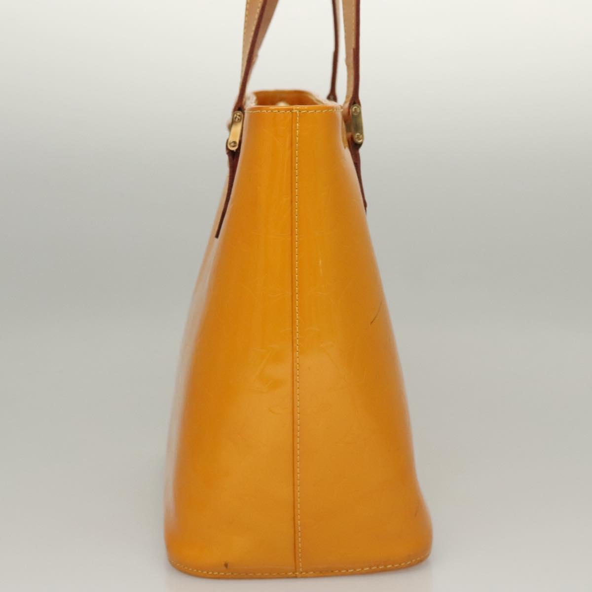 LOUIS VUITTON Monogram Vernis Houston Hand Bag Jaune M91121 LV Auth BA1348