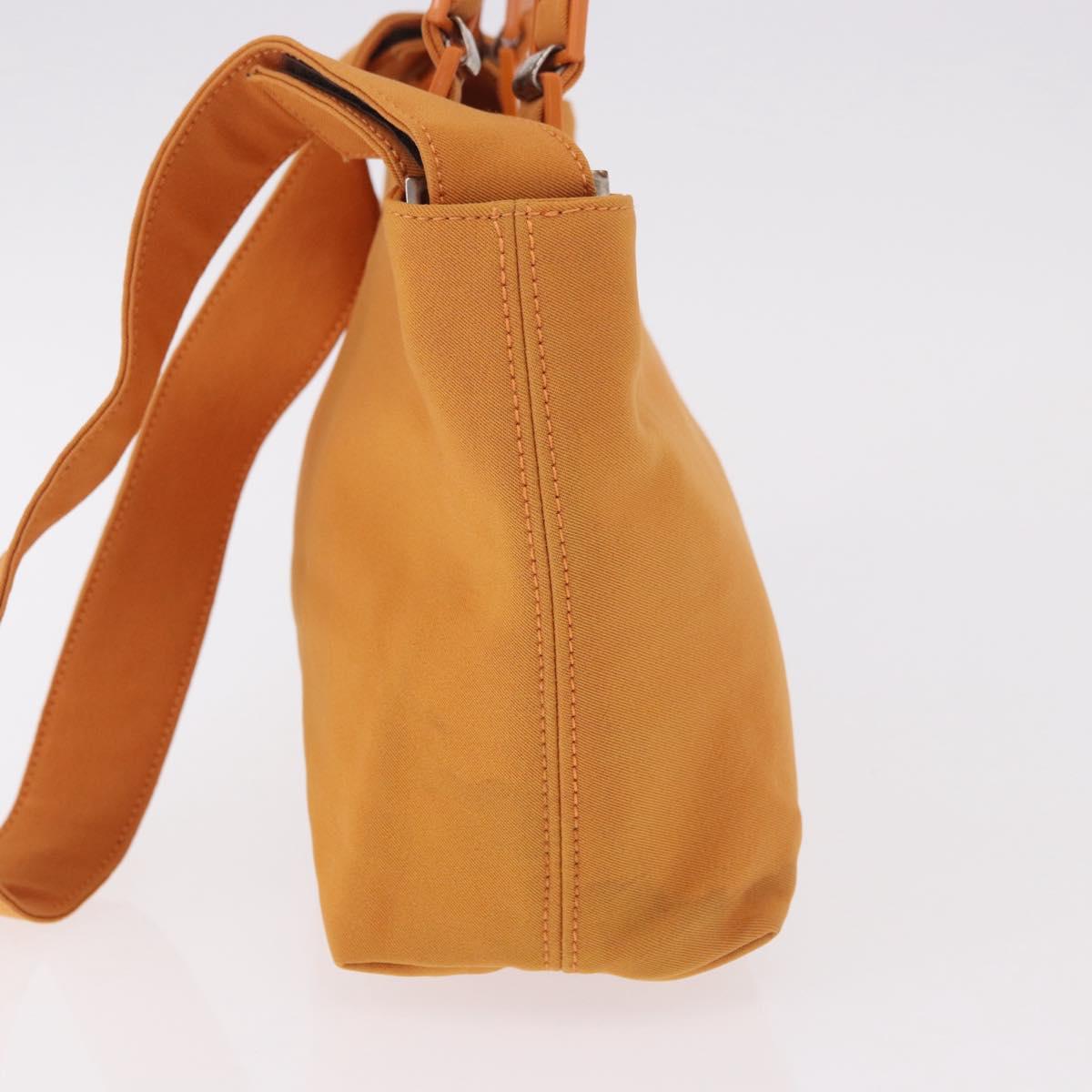 Salvatore Ferragamo Vala Hand Bag Canvas 2way Orange Silver Auth BA13480