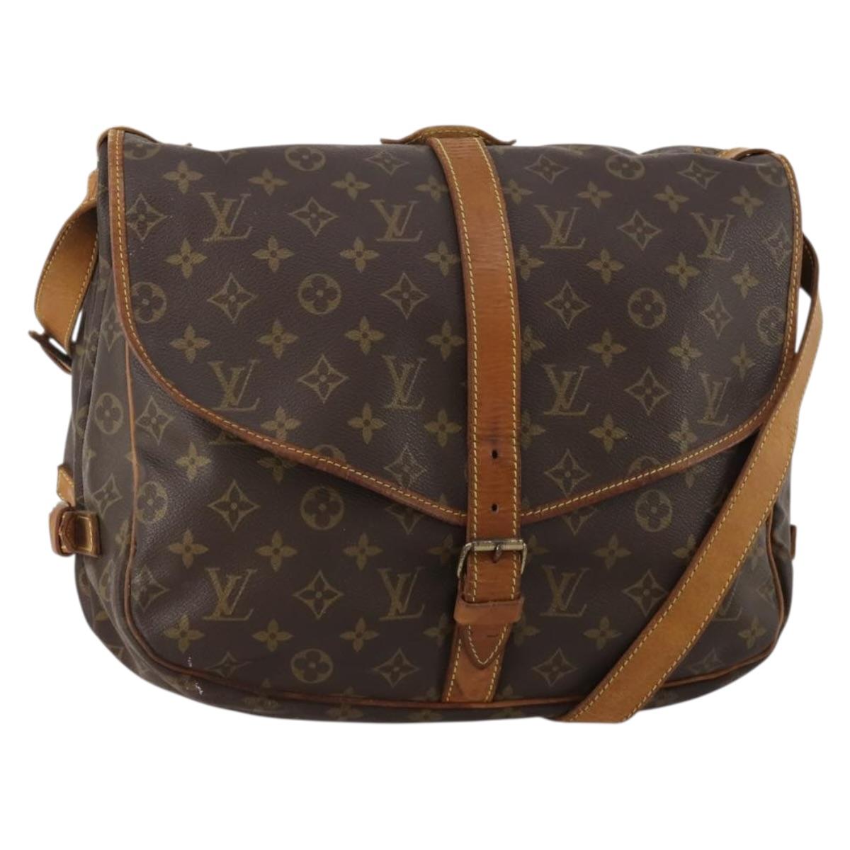 LOUIS VUITTON Monogram Saumur 35 Shoulder Bag M42254 LV Auth BA13483