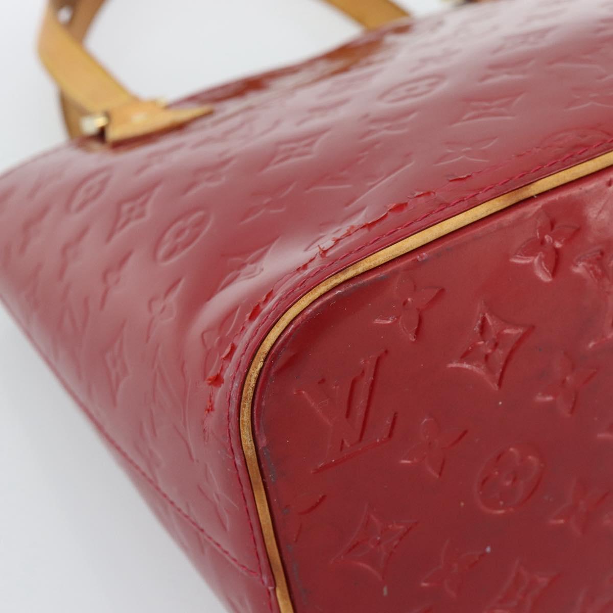 LOUIS VUITTON Monogram Vernis Houston Hand Bag Pomme D'amour M91385 Auth BA13484