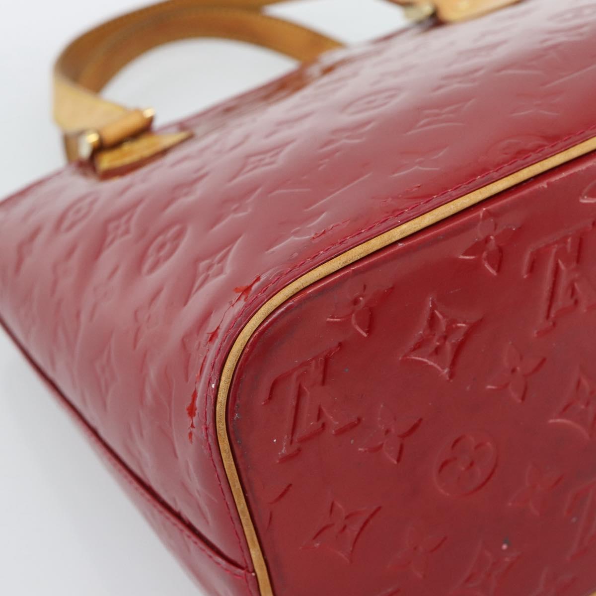 LOUIS VUITTON Monogram Vernis Houston Hand Bag Pomme D'amour M91385 Auth BA13484