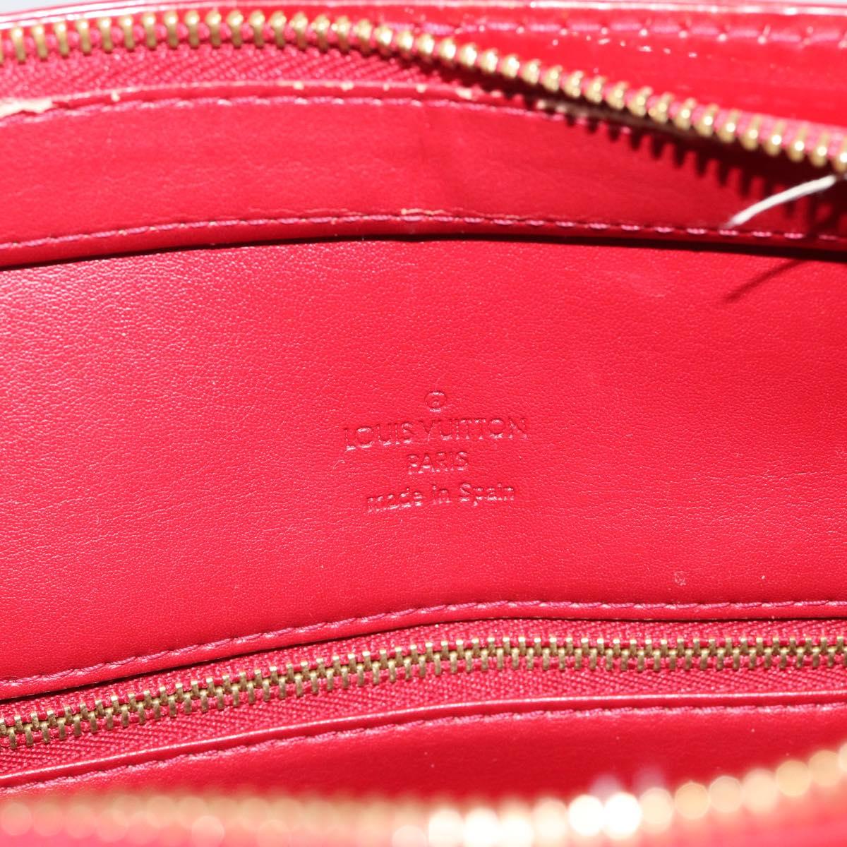 LOUIS VUITTON Monogram Vernis Houston Hand Bag Pomme D'amour M91385 Auth BA13484