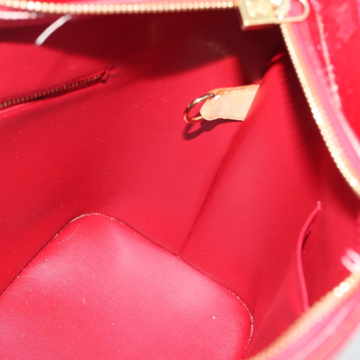 LOUIS VUITTON Monogram Vernis Houston Hand Bag Pomme D'amour M91385 Auth BA13484