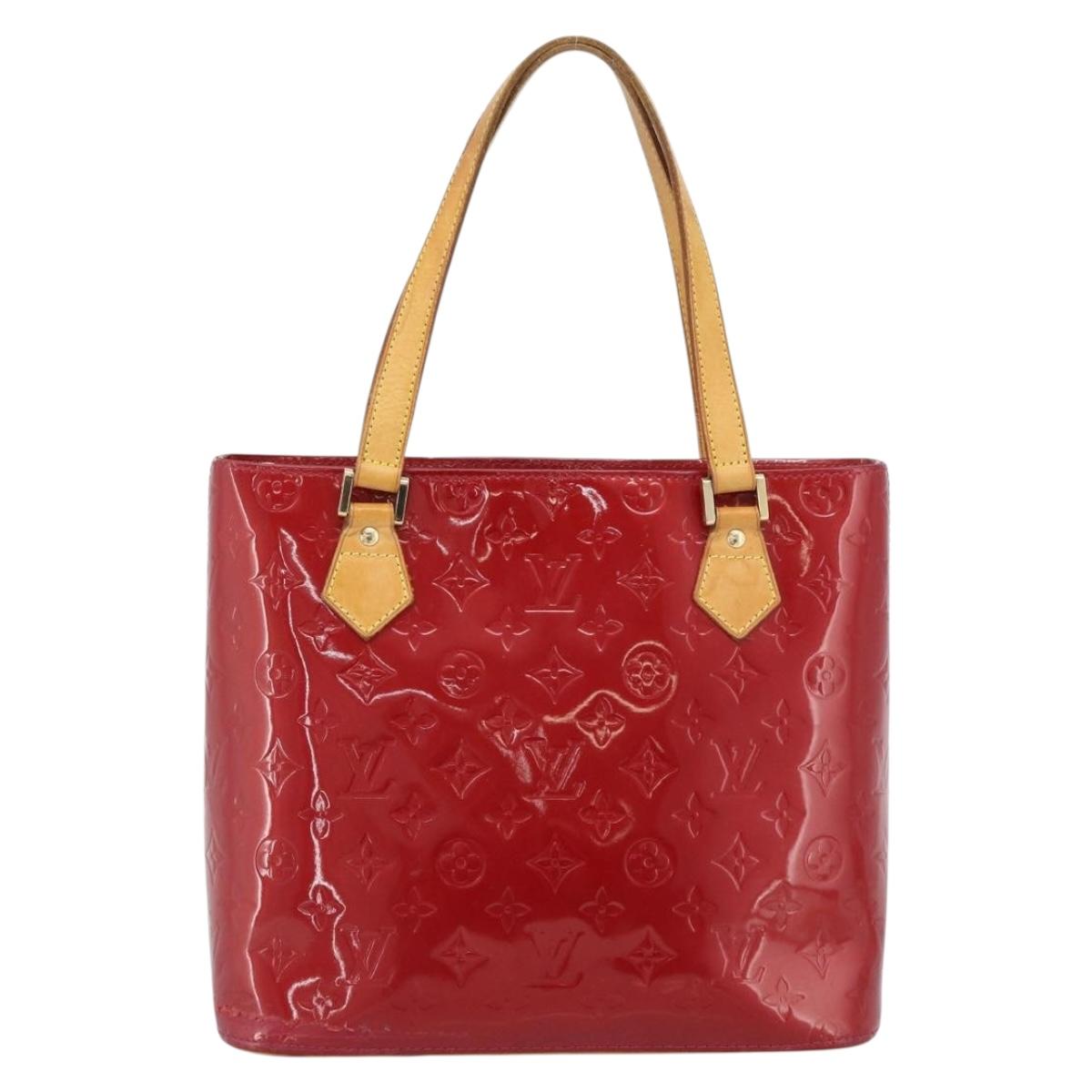 LOUIS VUITTON Monogram Vernis Houston Hand Bag Pomme D'amour M91385 Auth BA13484