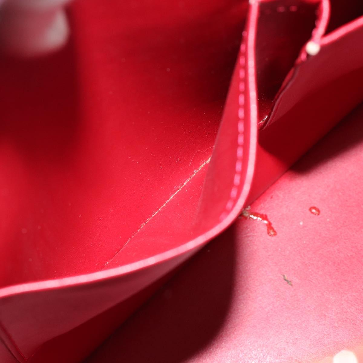LOUIS VUITTON Monogram Vernis Houston Hand Bag Pomme D'amour M91385 Auth BA13484