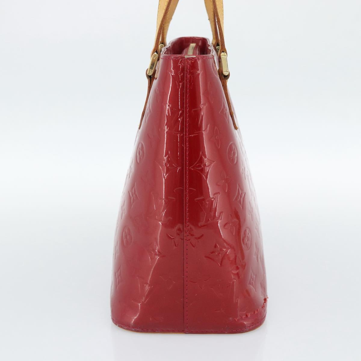 LOUIS VUITTON Monogram Vernis Houston Hand Bag Pomme D'amour M91385 Auth BA13484