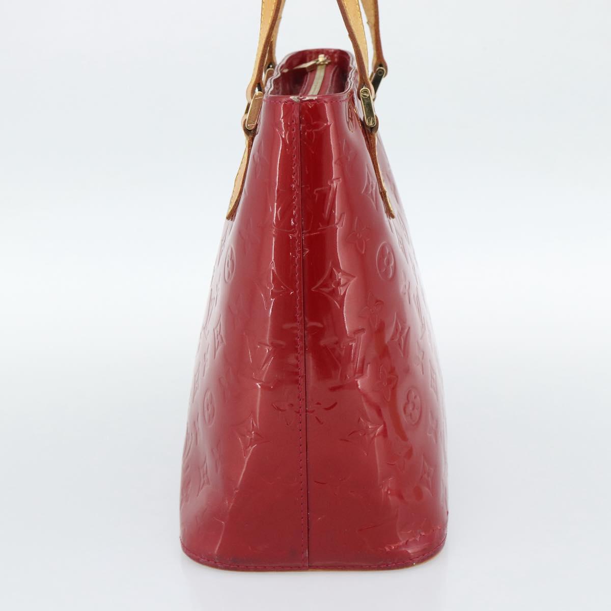 LOUIS VUITTON Monogram Vernis Houston Hand Bag Pomme D'amour M91385 Auth BA13484