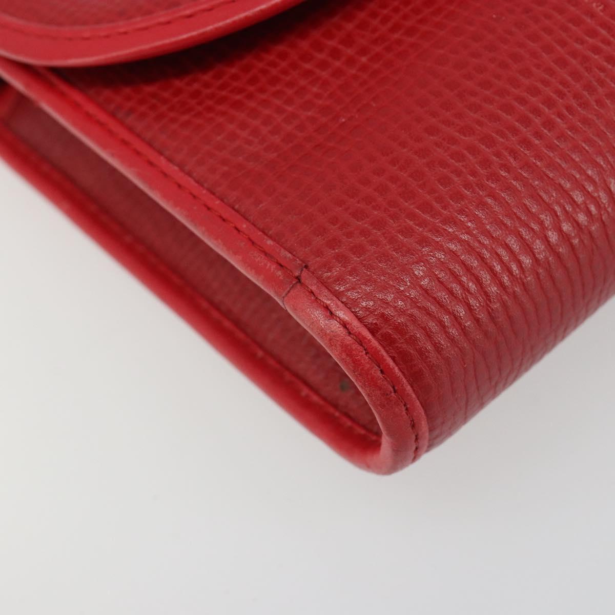 Christian Dior Shoulder Bag Leather Red Gold Auth BA13488