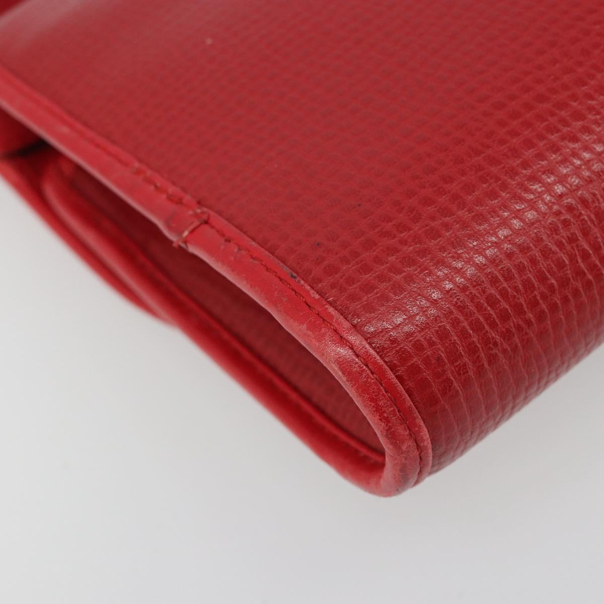 Christian Dior Shoulder Bag Leather Red Gold Auth BA13488