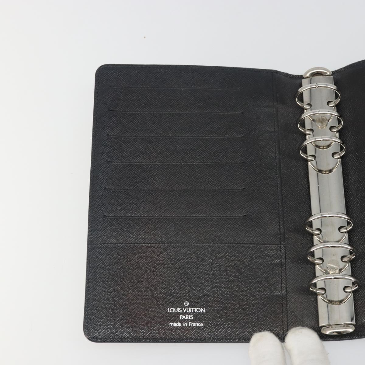 LOUIS VUITTON Epi Agenda MM Day Planner Cover Black R20042 LV Auth BA13491