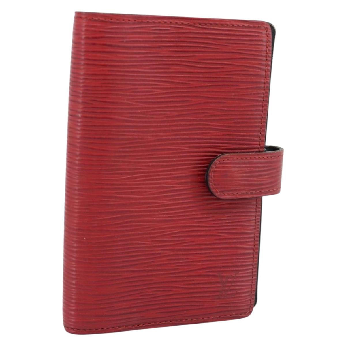 LOUIS VUITTON Epi Agenda PM Day Planner Cover Red R20057 LV Auth BA13493