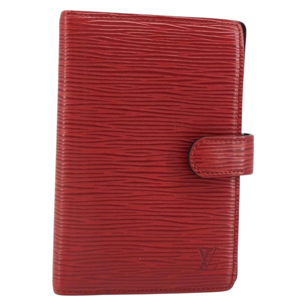 LOUIS VUITTON Epi Agenda PM Day Planner Cover Red R20057 LV Auth BA13494
