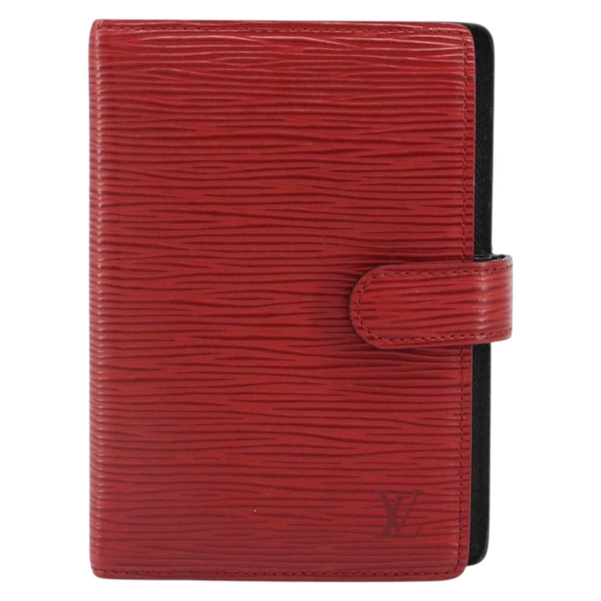 LOUIS VUITTON Epi Agenda PM Day Planner Cover Red R20057 LV Auth BA13494