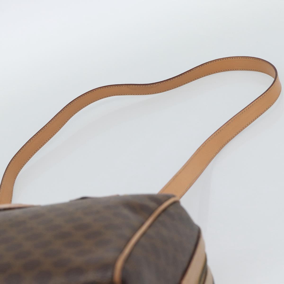 CELINE Macadam Canvas Hand Bag PVC Leather 2way Brown Gold Auth BA13498A