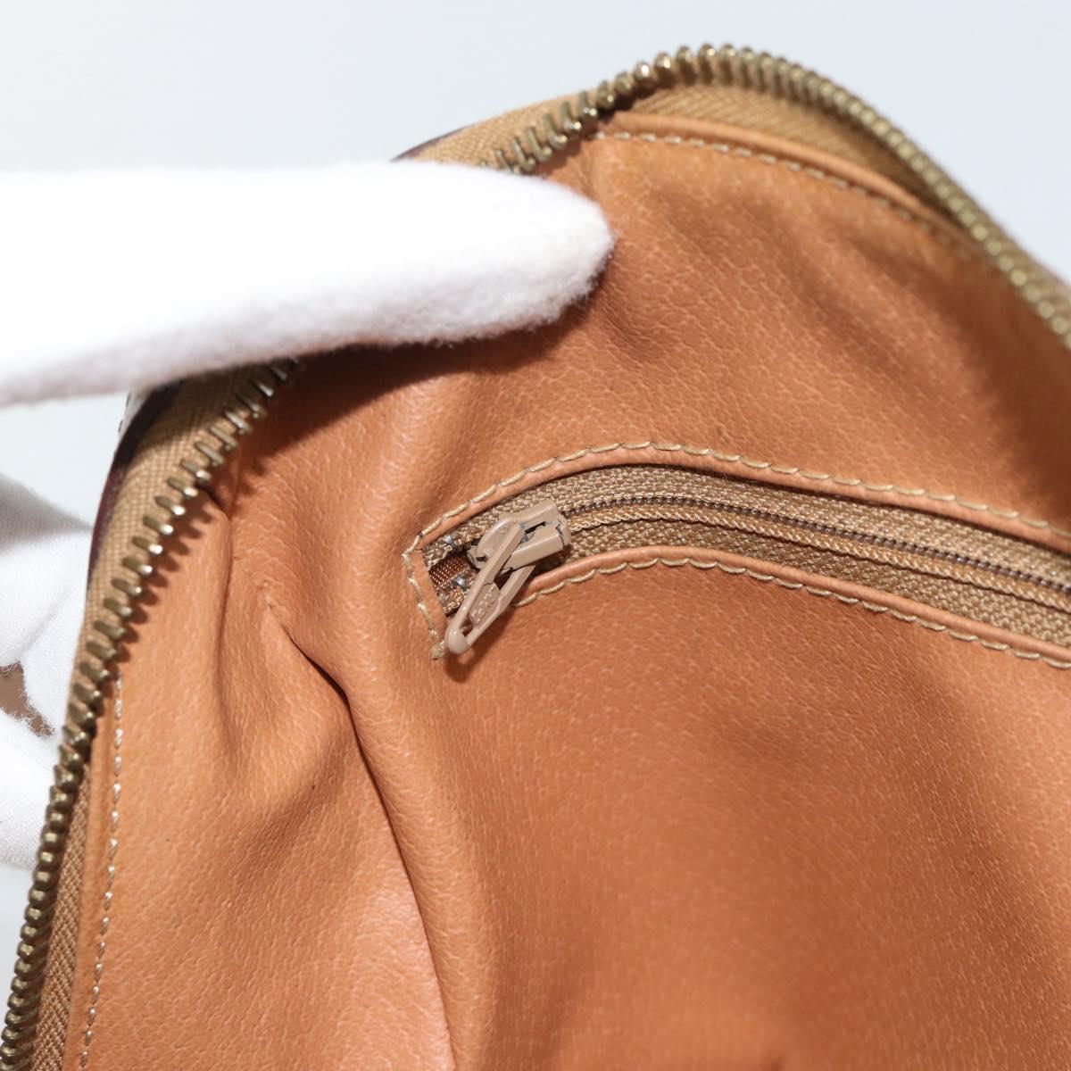CELINE Macadam Canvas Hand Bag PVC Leather 2way Brown Gold Auth BA13498A