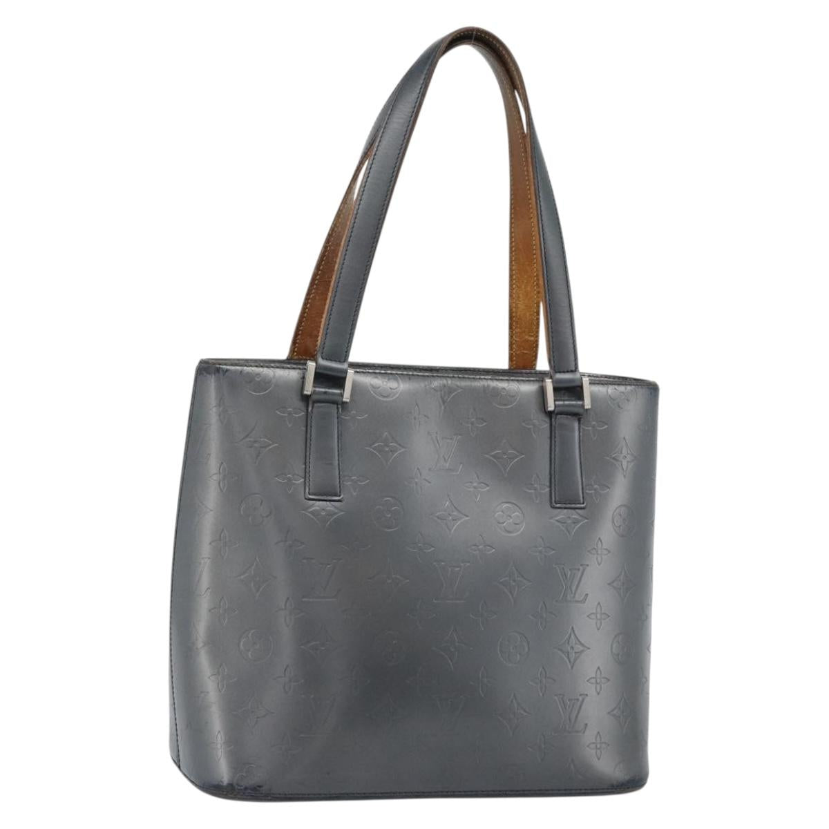 LOUIS VUITTON Monogram Mat Stockton Tote Bag Noir M55112 LV Auth BA13502