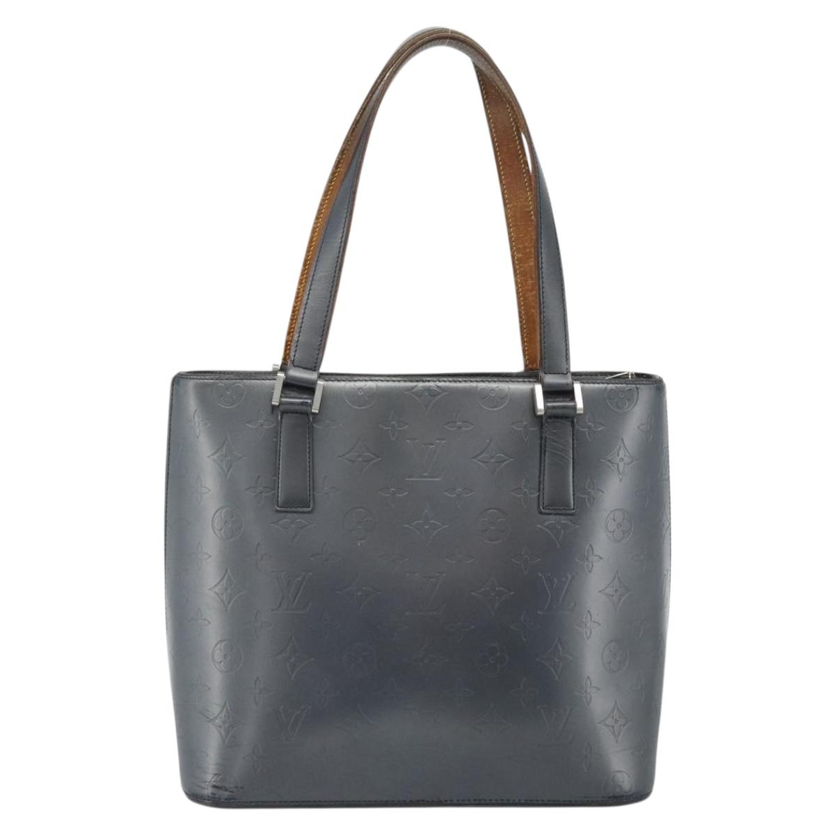LOUIS VUITTON Monogram Mat Stockton Tote Bag Noir M55112 LV Auth BA13502