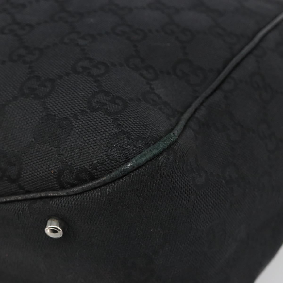 GUCCI GG Canvas Hand Bag Black Silver 113017 Auth BA13508
