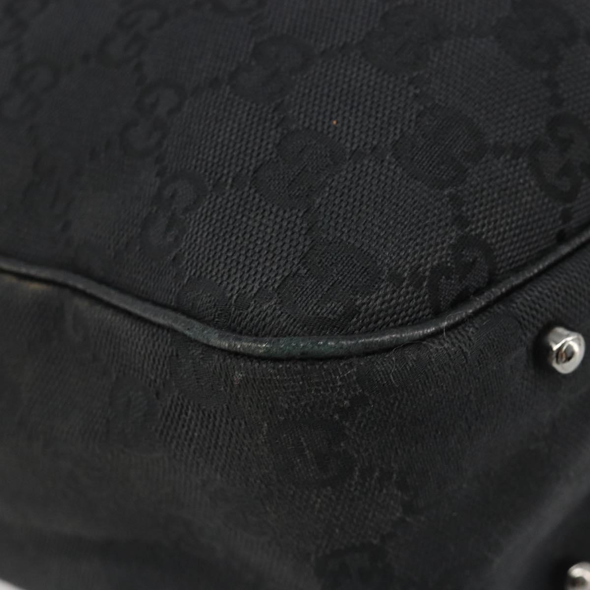 GUCCI GG Canvas Hand Bag Black Silver 113017 Auth BA13508