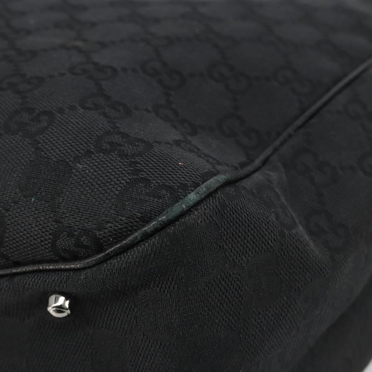 GUCCI GG Canvas Hand Bag Black Silver 113017 Auth BA13508