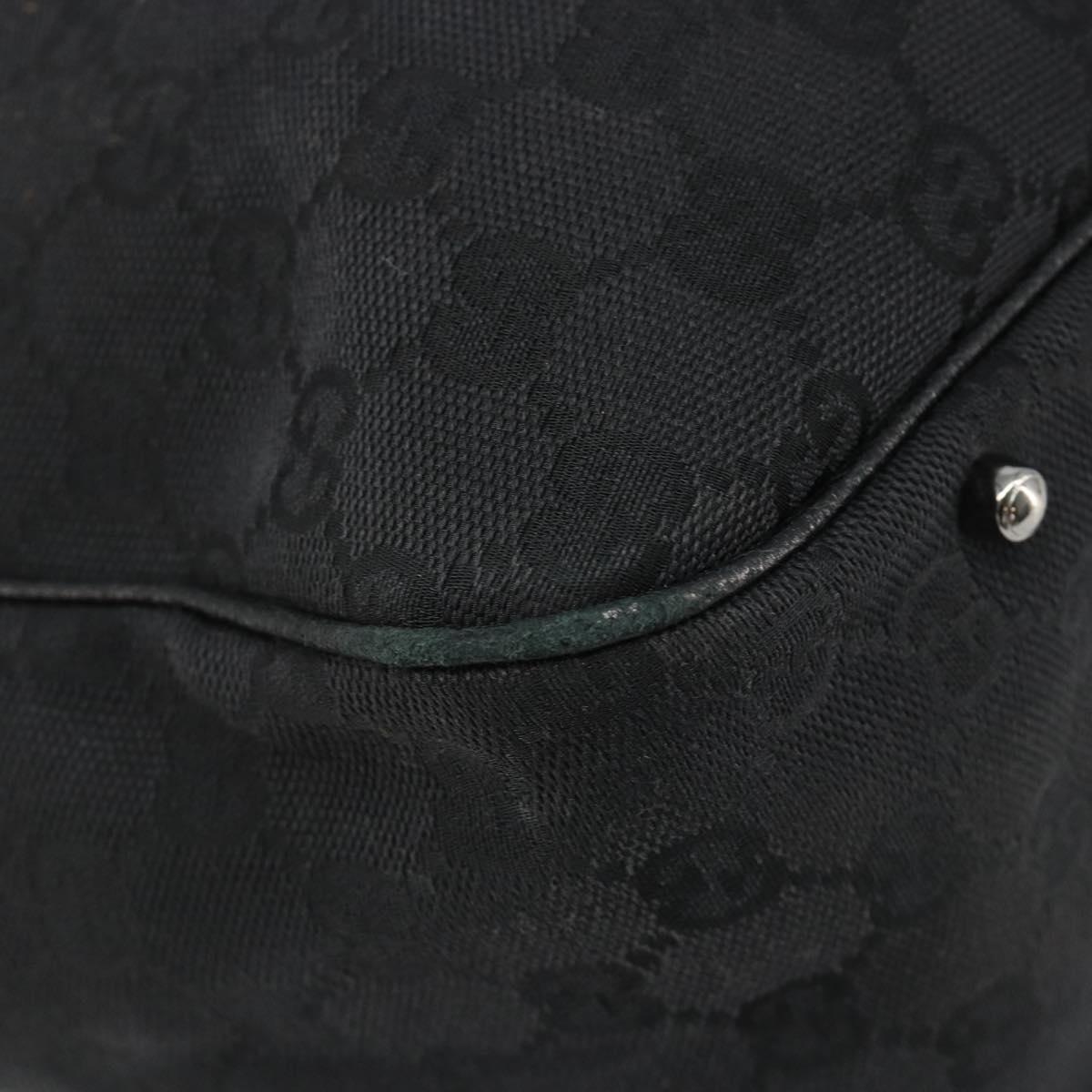 GUCCI GG Canvas Hand Bag Black Silver 113017 Auth BA13508