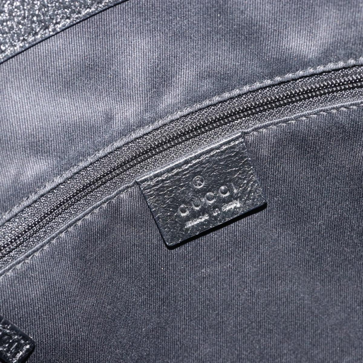 GUCCI GG Canvas Hand Bag Black Silver 113017 Auth BA13508