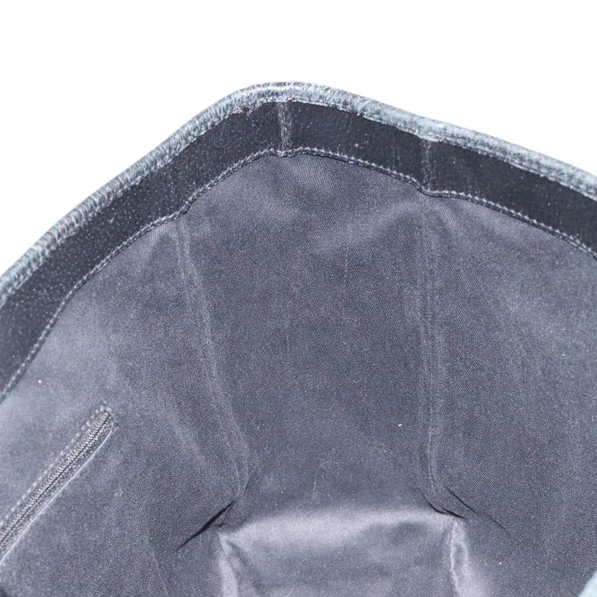 GUCCI GG Canvas Hand Bag Black Silver 113017 Auth BA13508