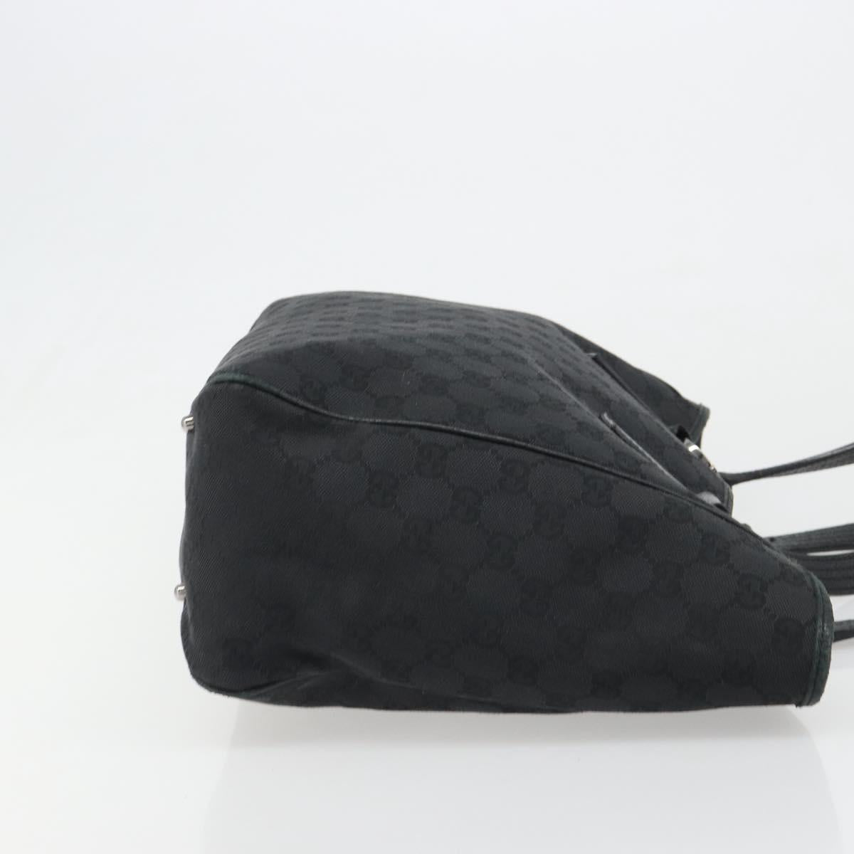 GUCCI GG Canvas Hand Bag Black Silver 113017 Auth BA13508