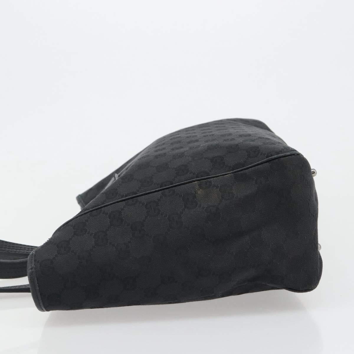 GUCCI GG Canvas Hand Bag Black Silver 113017 Auth BA13508