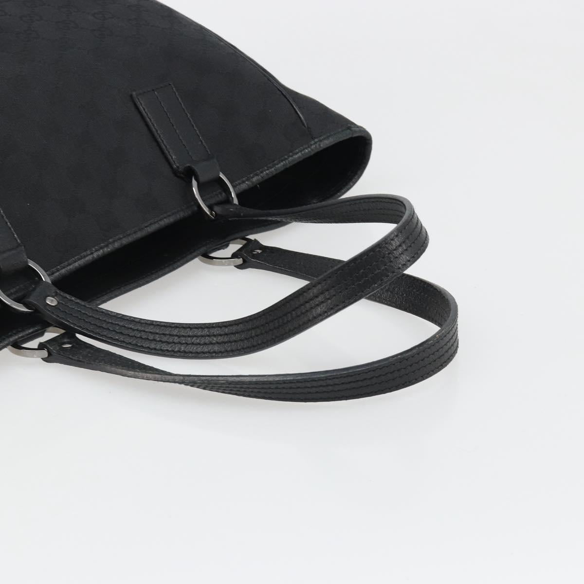 GUCCI GG Canvas Hand Bag Black Silver 113017 Auth BA13508