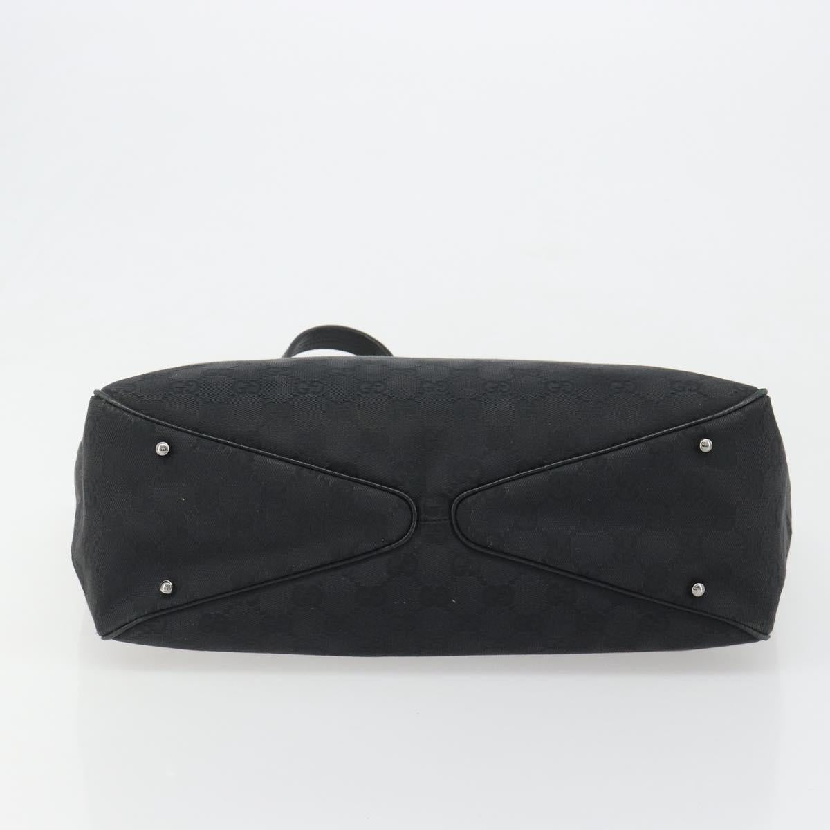GUCCI GG Canvas Hand Bag Black Silver 113017 Auth BA13508