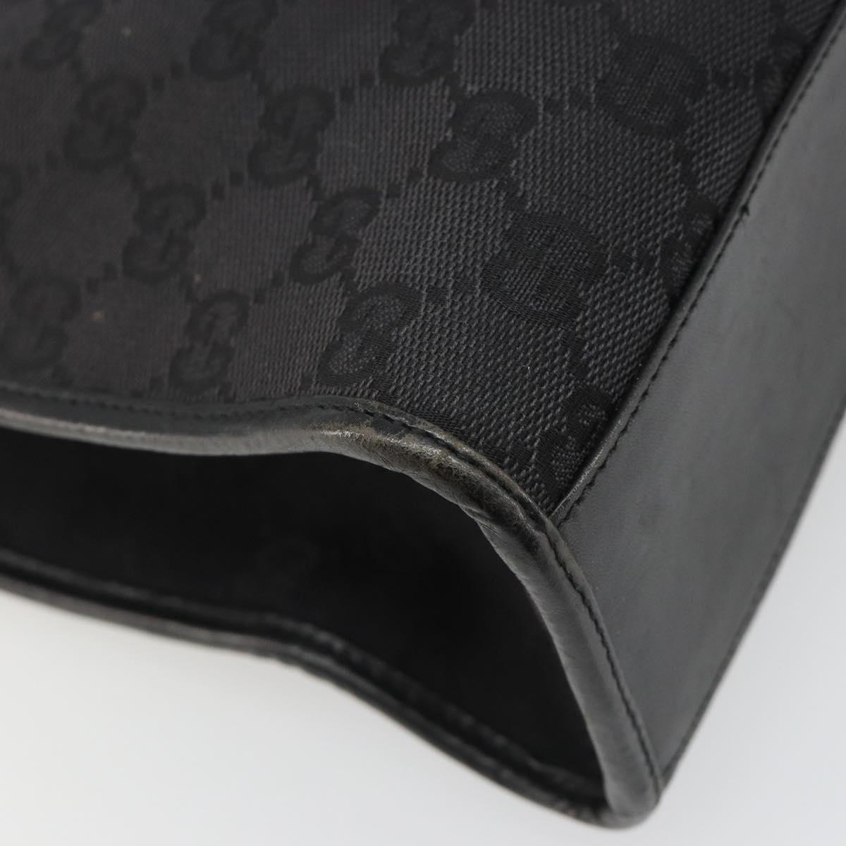 GUCCI GG Canvas Jackie Tote Bag Black Silver 002 1073 Auth BA13509A