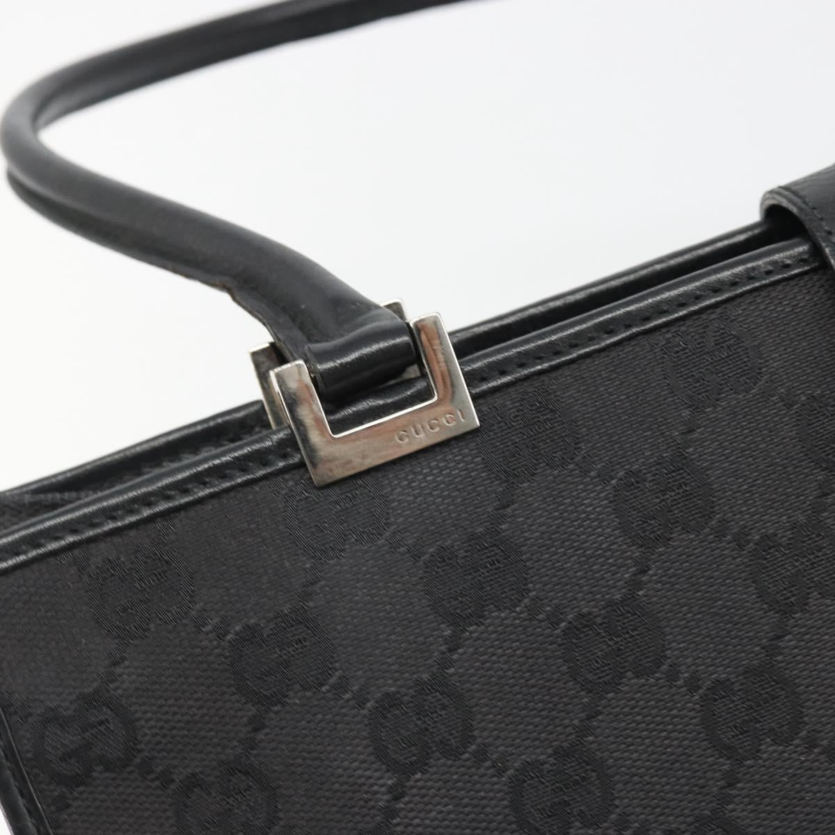 GUCCI GG Canvas Jackie Tote Bag Black Silver 002 1073 Auth BA13509A