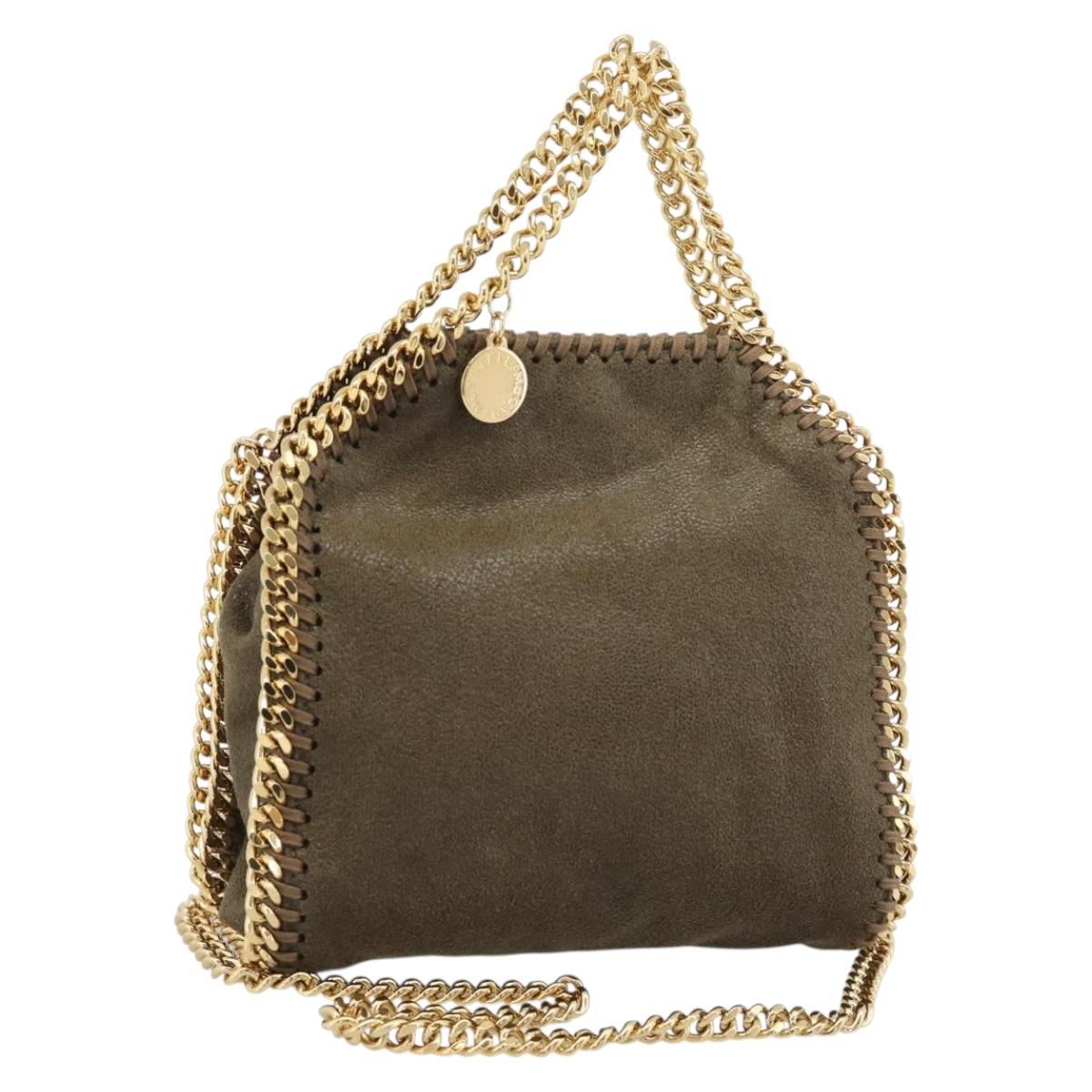 Stella MacCartney Chain Falabella Bag Suede 2way Brown Gold 512064 Auth BA13513V